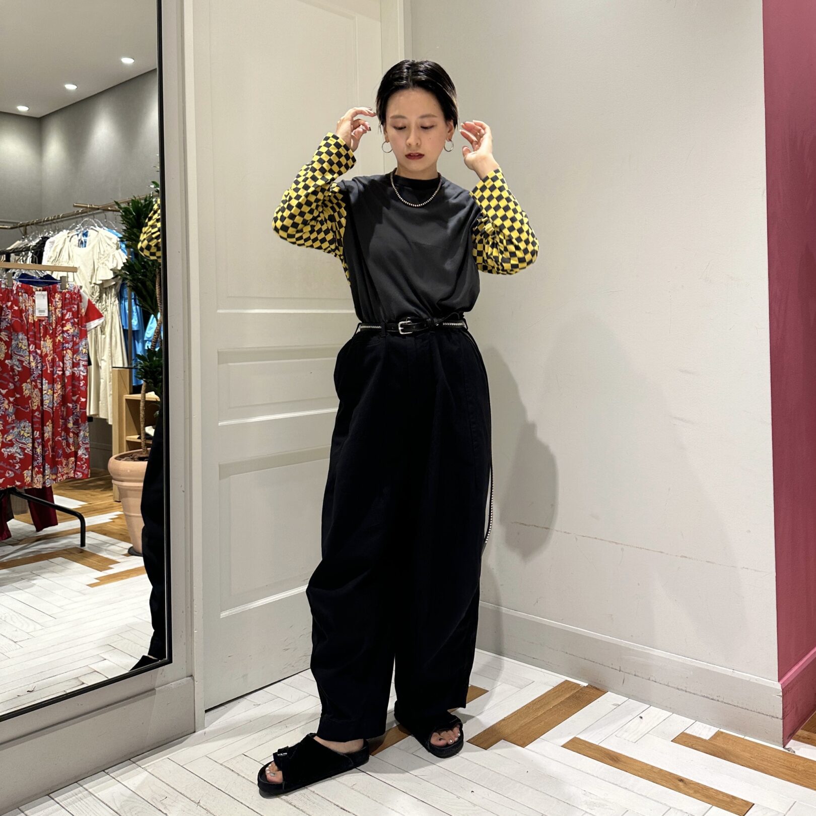 BEAMSBOY チェッカープリント ロングスリーブ Tシャツ BEAMS BOY（ビームスボーイ）の「チェッカープリント ロング