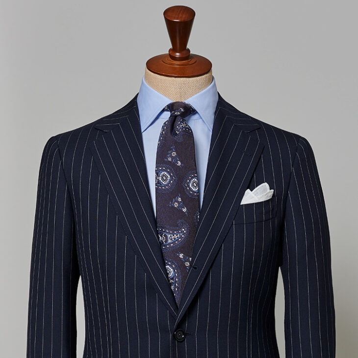 未使用 ミラノ Altea ライトブラウン×ネイビー小紋 アズーロエマローネ 2024 夏のアズーロエマローネ The Azzurro e Marrone Style for